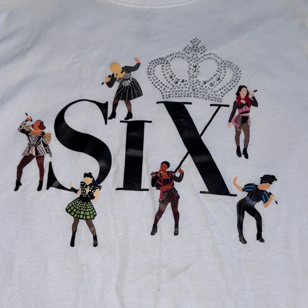 Six the Musical Kids White Graphic Tee #siblingmatch L & XL